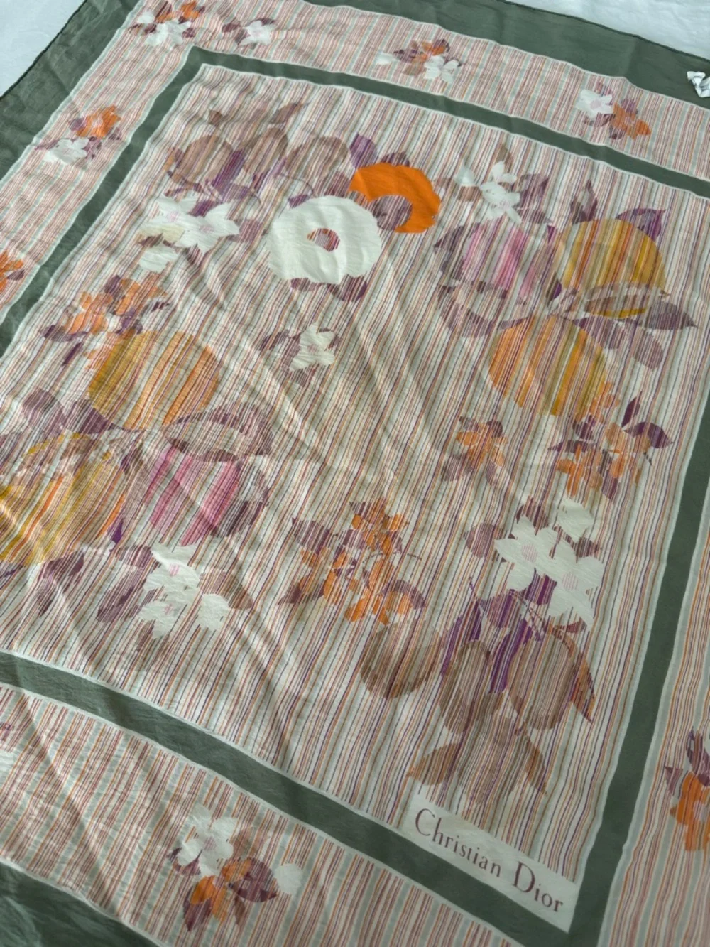 Vintage Dior Floral Silk Scarf